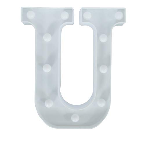 CJWPOWER Room Decor LED Letter Signs Lights Cute Home Decor Light Up Letter Signs for Wall Bedroom Party Decorations Wedding Birthday Night Light and More?U?