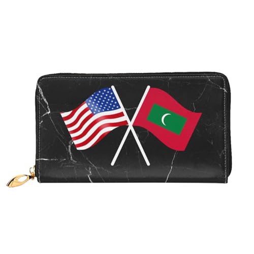American And Maldives Flag Wallet Card Bag2