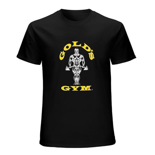 Golds Gym Muscle Joe - Camiseta de manga corta para hombre, 100 % algodón, color negro, Negro, 3XL