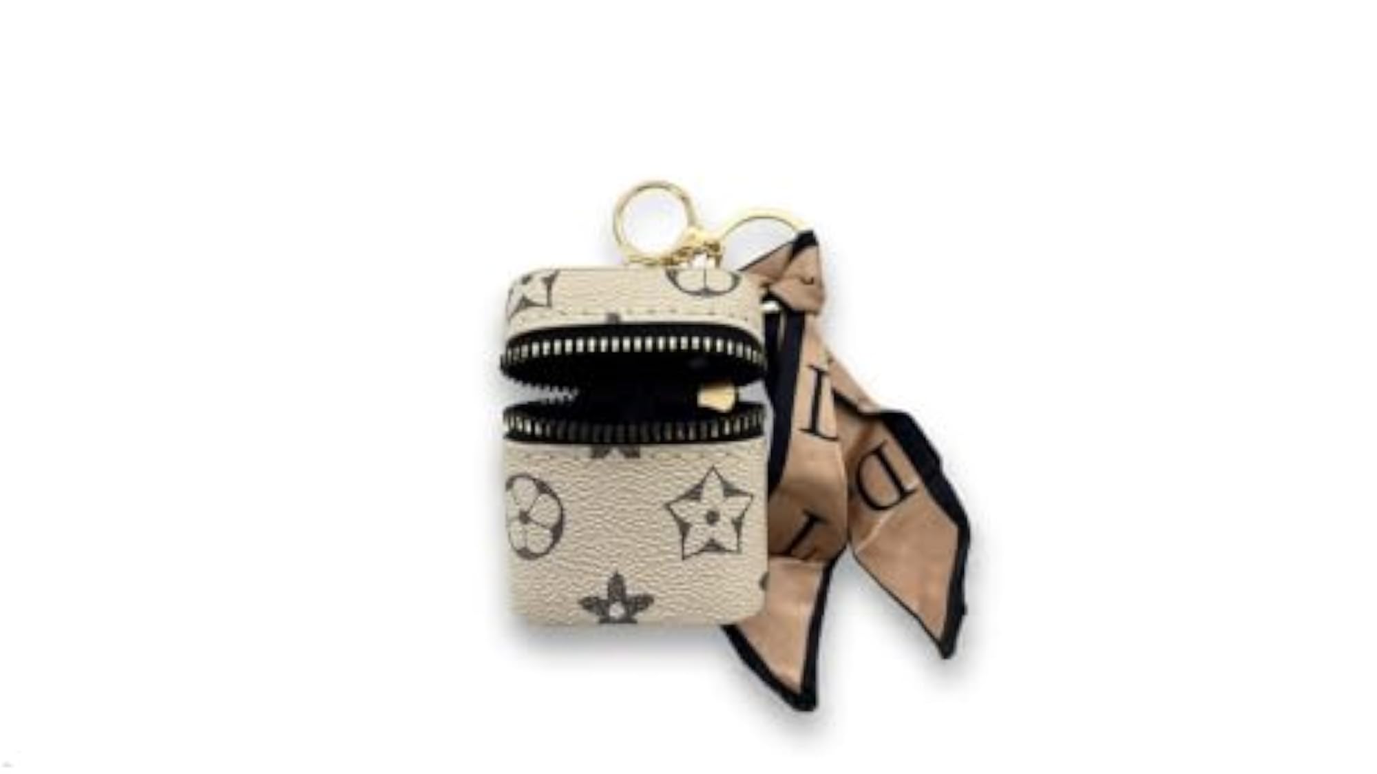 Case Keychain Leather Zipper Coin Pouch Bag Charm Scarf