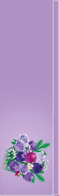 Miniatura 15 de Juego de construcción de flores de rosas moradas con jarrón y luz LED, 17 mini ramos de flores de bloques de construcción, flores artificiales para