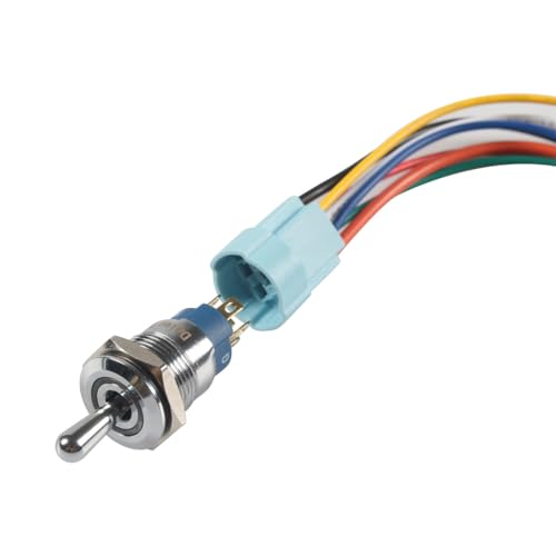 Interrupteur bouton-poussoir métal 16mm 12V précâblé avec LED