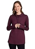 RBX Active Women's Running Top with Hood, Buttery Soft Lightweight Hoodie Top with Pocket, Hooded Long Sleeve Yoga Top Burgundy Wine Heather L