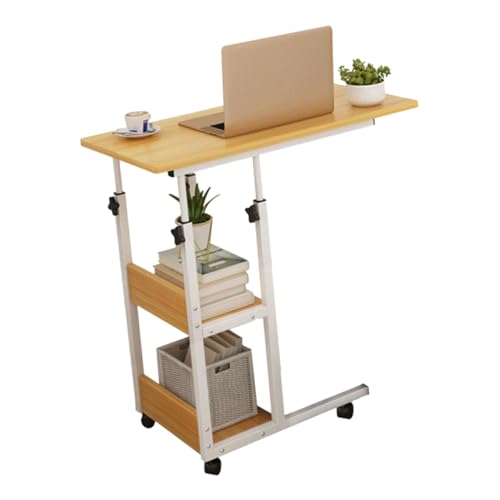 DOITOOL Movable Laptop Table Adjustable Height Multifunctional Bedside Desk for Home Office Use Convenient Lifting Side Table for Sofa and Bed