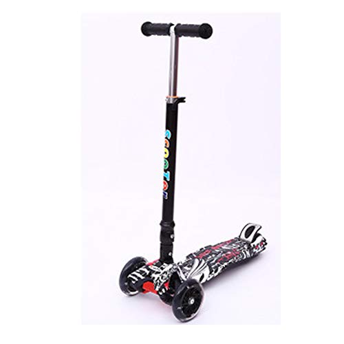 Best Deals! Children's Scooter Graffiti Big Three-Wheeled Reinforced Nylon Pedal Super Elastic Mute ...