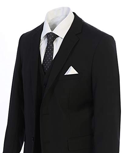 King Formal Wear Elegant Men's Black Two Button Three Piece Suit (42 Long) - Thumbnail 3