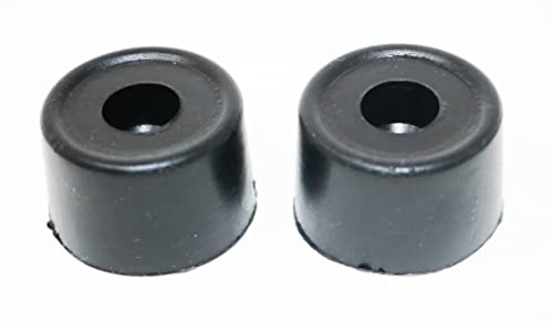 fiXte Large Wall Floor Mounted Rubber Door Stopper Bump Stop 33mm Black (Pack of 2)