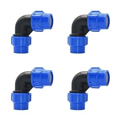 4 pezzi Connettore PP,Raccordo a Compressione 25mm,Gomito Raccordo Tubo PP,Raccordo PP per tubo,Raccordo Plastica PP,Raccordi a Compressione per Irrigazione,Adatto per l'irrigazione interna ed esterna