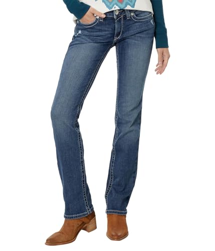 ARIAT Real Mid- Rise Arrow Fit Gianna Stackable Straight Leg Jeans in Stryker