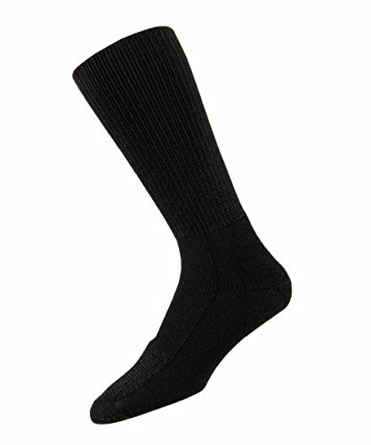 Thorlos Unisex Thick Padded Uniform Steel Toe Socks, Black, Size 13
