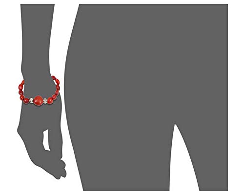 Image of EVELYN BROOKS Classic Stretchy Adjustable Beaded Bracelet for Women 6.5 inch - 7.5 inch w /Meaningful Good Luck Huayruro Seeds Beads - Great Gifts for Mom, Daughter, Sister, Aunt, Girlfriend