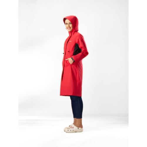 Image of ZEEL Ladies High Neck Raincoat | Waterproof Long Raincoat with Belt, Zeel Diva ZKL01 Parent