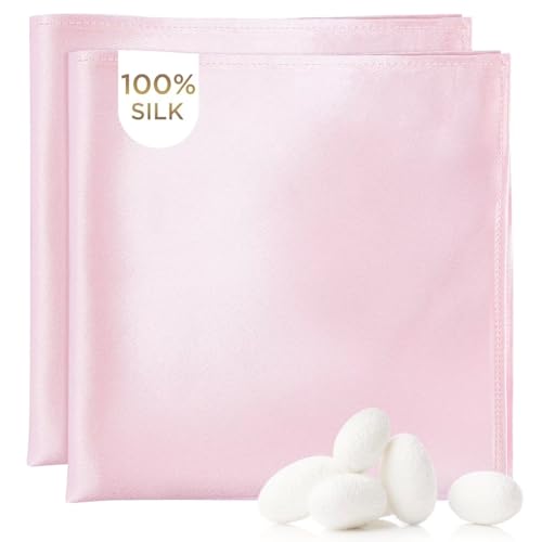 Image of MANSPHIL 100% Real Mulberry Silk Pocket Square for Men, 11x11 Inch Solid Handkerchiefs, Multi Colors
