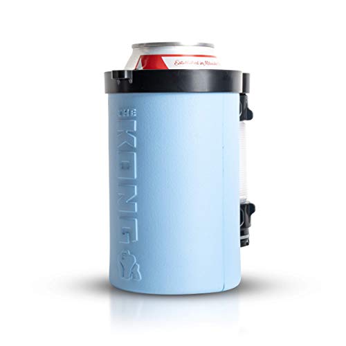 The Kong 2.0. A Portable Can or Bottle Cooler Cup with A Detachable, Expandable, Hose to Funnel Your Drink. (Blue)