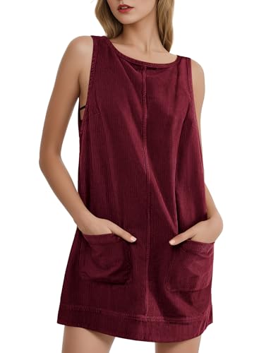 Robe en jean décontractée velours côtelé avec poche ample