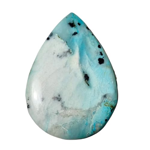 Gemme larimar naturelle en forme de poire, une pierre fine d'exception pour joaillerie DIY