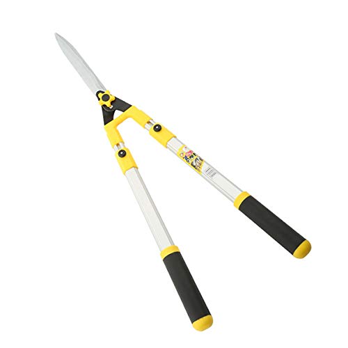 XPKZYSLJ-J Telescopic Garden Hedge Shears Reduced Effort Easier Cut Extending Gardening Pruner 805-1135 mm Strong Sharp Wavy 65 Manganese Steel Blades Comfort Hand Grips