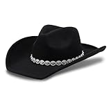 Jessica Simpson Women's Cowboy Hat, Black, One Size