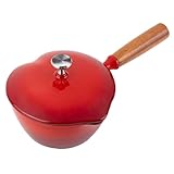 Charming Heart-Shaped Design: This vibrant 1-quart cast iron saucepan adds a romantic and stylish touch to your kitchen—ideal for everyday use or special occasions Long-Lasting & Nonstick: Durable cast iron core with triple enamel coating resists cra...