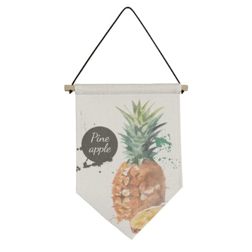 Bannière décorative en toile à suspendre motif fruits de pin pour salon style chalet et bohème
