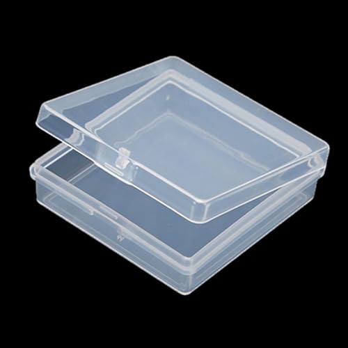 Image of 12 Pack Clear Rectangular Plastic Beads Storage Containers Box (2.13 x 2.09 x 0.67 Inch), Bead Organizers for Small items, Crafts, Beads, Coins, Jewelry and Business Cards