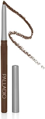Palladio Retractable Waterproof Eyeliner, Richly Pigmented Color and Creamy, Slip Twist Up Pencil Eye Liner, Smudge Proof Long Lasting Application, All Day Wear, No Sharpener Required, Black Brown