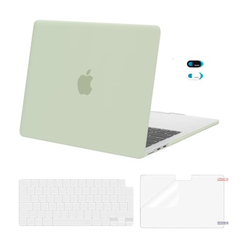 MOSISO Etui kompatybilne z MacBook Air 13 cali, M5, M4, M3, M2, 2026-2022, twarda obudowa, ochrona klawiatury, ochrona wyświetlacza, osłona kamery internetowej do MacBook Air 13,6" A3449 A3240 A3113