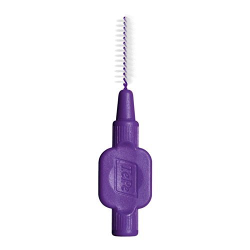 TePe Interdental Brush (Sealed Pack of 25 Brushes with 25 Hygiene Caps/Handles) (1.10mm Large Purple) by TePe