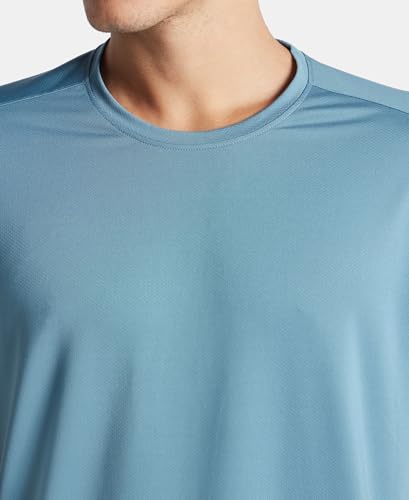 Image of Jockey MV37 Men Recycled Microfiber Elastane Stretch Fabric Round Neck Half Sleeve Breathable Mesh Active Wear T-Shirt