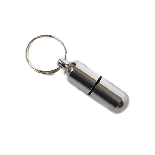 2 peças de mini chaveiro impermeável da Besportble, caixa com porta-comprimidos de liga de alumínio