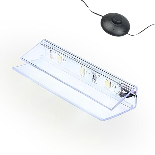 kalb | LED Glaskantenbeleuchtung Ambilux Clip transparent 3000K 5000K 1-10 Sets für Glasböden 4-10mm Fußschalter Glasbodenbeleuchtung erweiterbar um Dimmer/Controller Plug & Play (kaltweiß 1er Set)