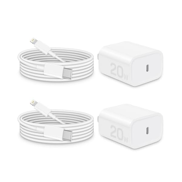 Phone Charger Fast Charging, 【MFi Certified】 2-Pack 20W USB-C Fast Charger with 6FT Fast Charging Cable for IP 14/13/12/11/Xs/8, i Pad and More