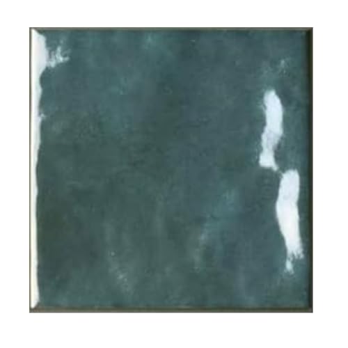 Tenedos Ocean Blue Glossy Porcelain Subway Zellige Look Tile – 4x4 Inches Wall and Floor, Backsplash for Kitchen, Bathroom, Shower, Fireplace Accent-for Restaurant Hotel Cafe Spa (1 Piece)