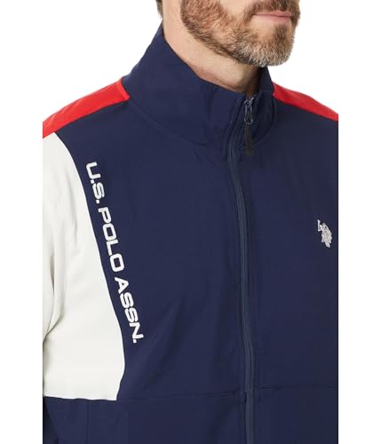 U.S. POLO ASSN. Men's USPA Stretch Woven Cut Panel Full Zip Jacket3