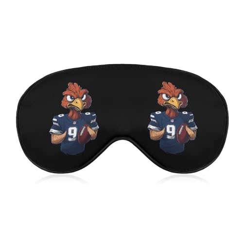 Roaring Turkey Playing Basketball Sleep Mask Eye Shade Cover Adjustable Strap for Travel Lunch Break Women Men