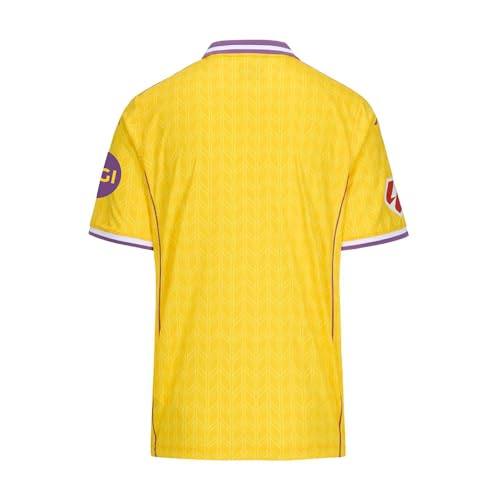 Kappa Camiseta Oficial Real Valladolid 2025/2026 Yellow/Violet/White SPONSOR2 | Tecnología Hydro-Way Protection, Tejidos Reciclados y Logotipos Termofusionados | 8Y