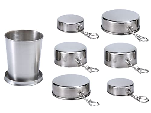 Kellegour 6 PCS Edelstahl Faltbecher Tragbar,Camping Wandern...