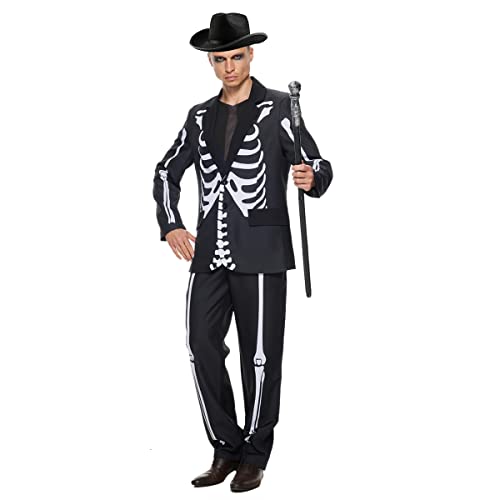 ReneeCho Skeleton Suit Costume for Men Bone Daddy Costume Skeleton Tuxedo