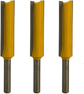Rennie Tools - 3pcs 1/2" Cutting Diameter x 1/4" Shank x 50mm Flute Extra Long TCT Tipped 2 Flute Straight Router Kitchen Worktop Cutter Bit. Compatible With Makita Bosch Trend Katsu Dewalt Router Etc