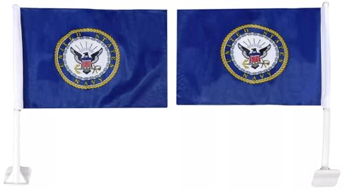 12x15.5 U.S. Navy Emblem 12\"x15.5\" Double Sided Nylon Car Window Vehicle Flag (Officially Licensed by The US Navy)