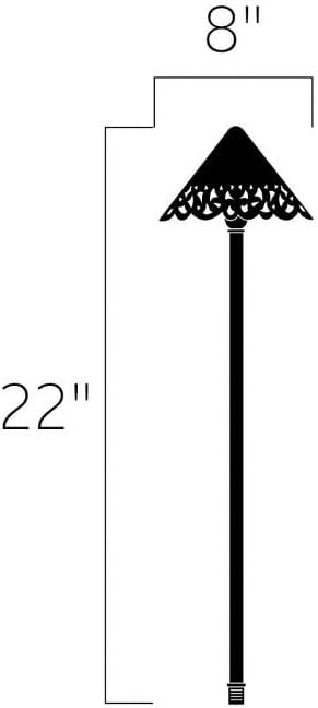 Pierced Shade Sheds Decorative Patterned Light Textured Tannery Bronze with Transitional Inspirations 22 inches H X 8 inches W-Textured Tannery Bronze Finish Transitional Landscape 12V Path & Spread