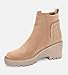 Trish Lucia Womens Platform Lug Sole Chelsea Boots Ankle High Chunky Block Heel Non-Slip Suede Leather Slip on Combat Fashion Booties