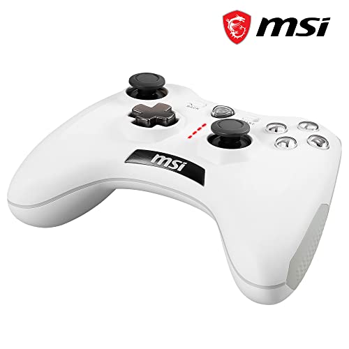 MSI Force GC20 V2 White Kabelgebundener PC Gamepad Controller - austauschbare D-Pad Abdeckungen, Zwei Vibrationsmotoren, USB 2.0 - weiß… – Ansicht 2