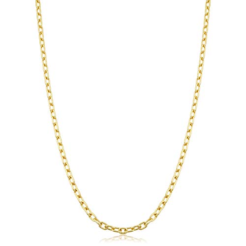 14k Yellow Gold Filled 3 mm Parallel Cable Link Chain Necklace for Women (16, 18, 20, 24 or 30 inch)