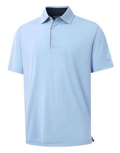 M MAELREG Mens Golf Shirt Short Sleeve Dry Fit Casual Moisture Wicking Performance Heather Collared Polo Shirt