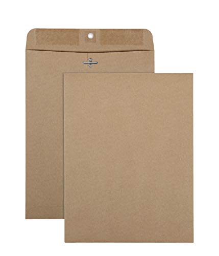 Quality Park 38711 100% Recycled Brown Kraft Clasp Envelope, 9 X 12, Brown Kraft (Box Of 100) #TOP2