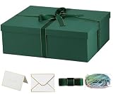 YINUOYOUJIA Grande boîte cadeau 41,9 x 33 x 14 cm, boîte cadeau pour la Saint Valentin, la fête des mères, un mariage, Noël, un anniversaire de mariage (vert, 41,9 x 33 x 14 cm)