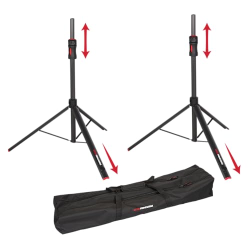 Gator Frameworks ID Series Speaker Stand Set with Padded Nylon Carry Bag, Set of 2 Stands...