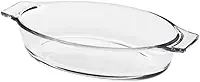 Assadeira Travessa Refratária Pequena de Vidro Oval com Alça 800ml (1)
