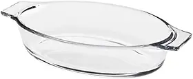 Assadeira Travessa Refratária Pequena de Vidro Oval com Alça 800ml (1)